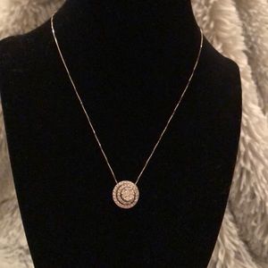 New Zales 1.25 ct Diamond 14k White Gold Necklace